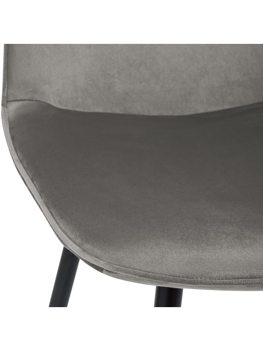 Chaise de salle à manger en velours Maryam, gris clair Chaise de salle à manger en velours Maryam, gris clair