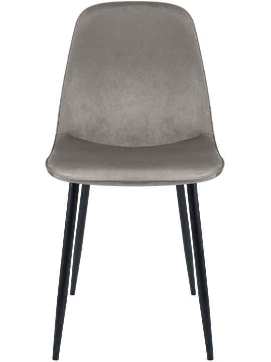 Chaise de salle à manger en velours Maryam, gris clair Chaise de salle à manger en velours Maryam, gris clair