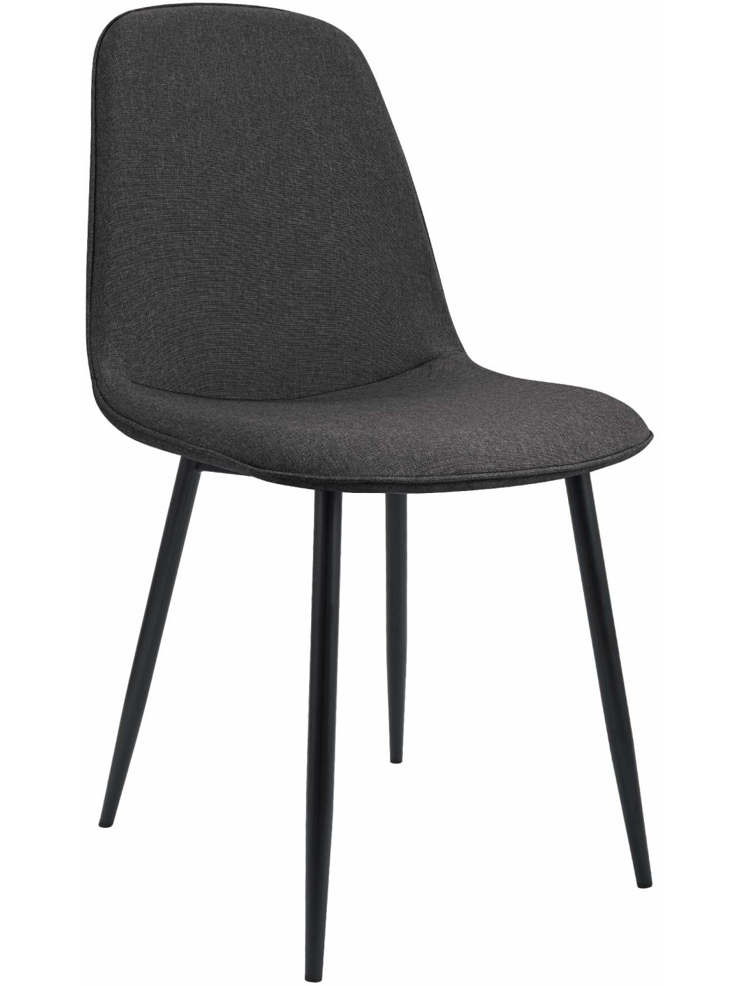 Chaise de salle à manger Maryam en tissu, gris foncé