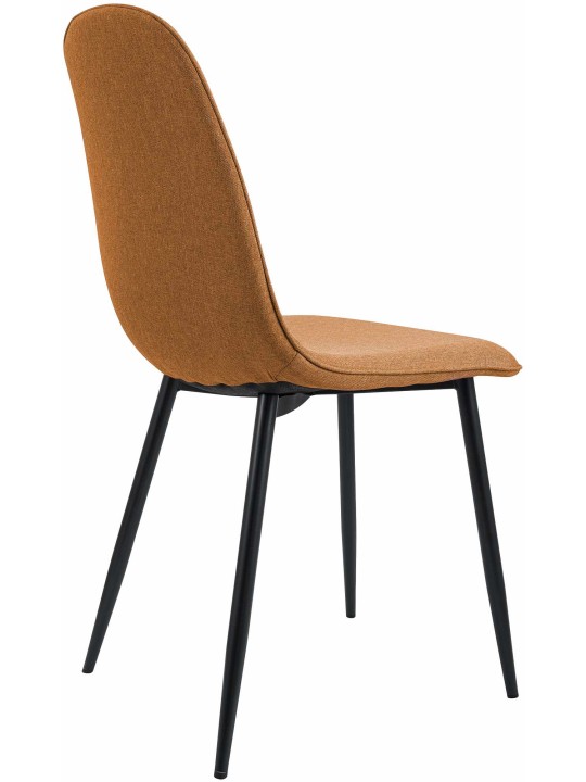Chaise de salle à manger Maryam en tissu, orange