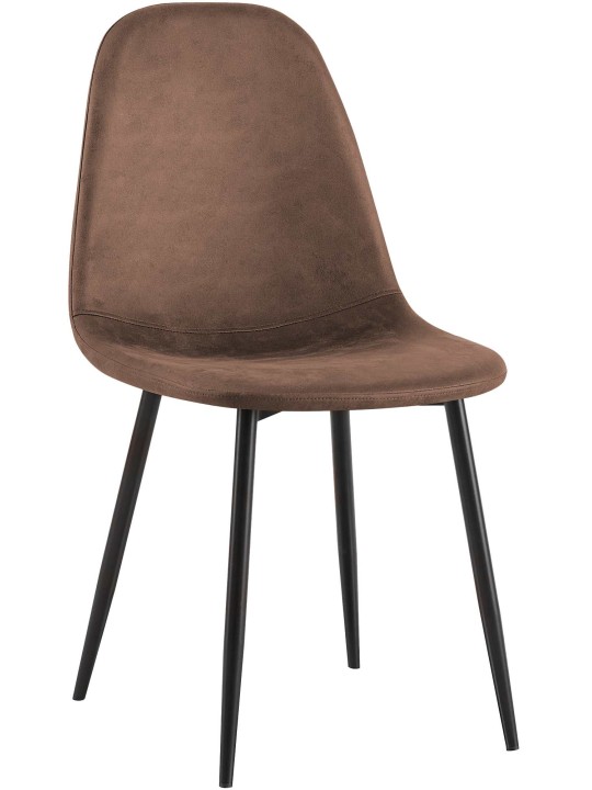 Chaise de salle à manger vintage en faux cuir Napier, brun