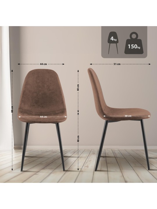 Chaise de salle à manger vintage en faux cuir Napier, brun