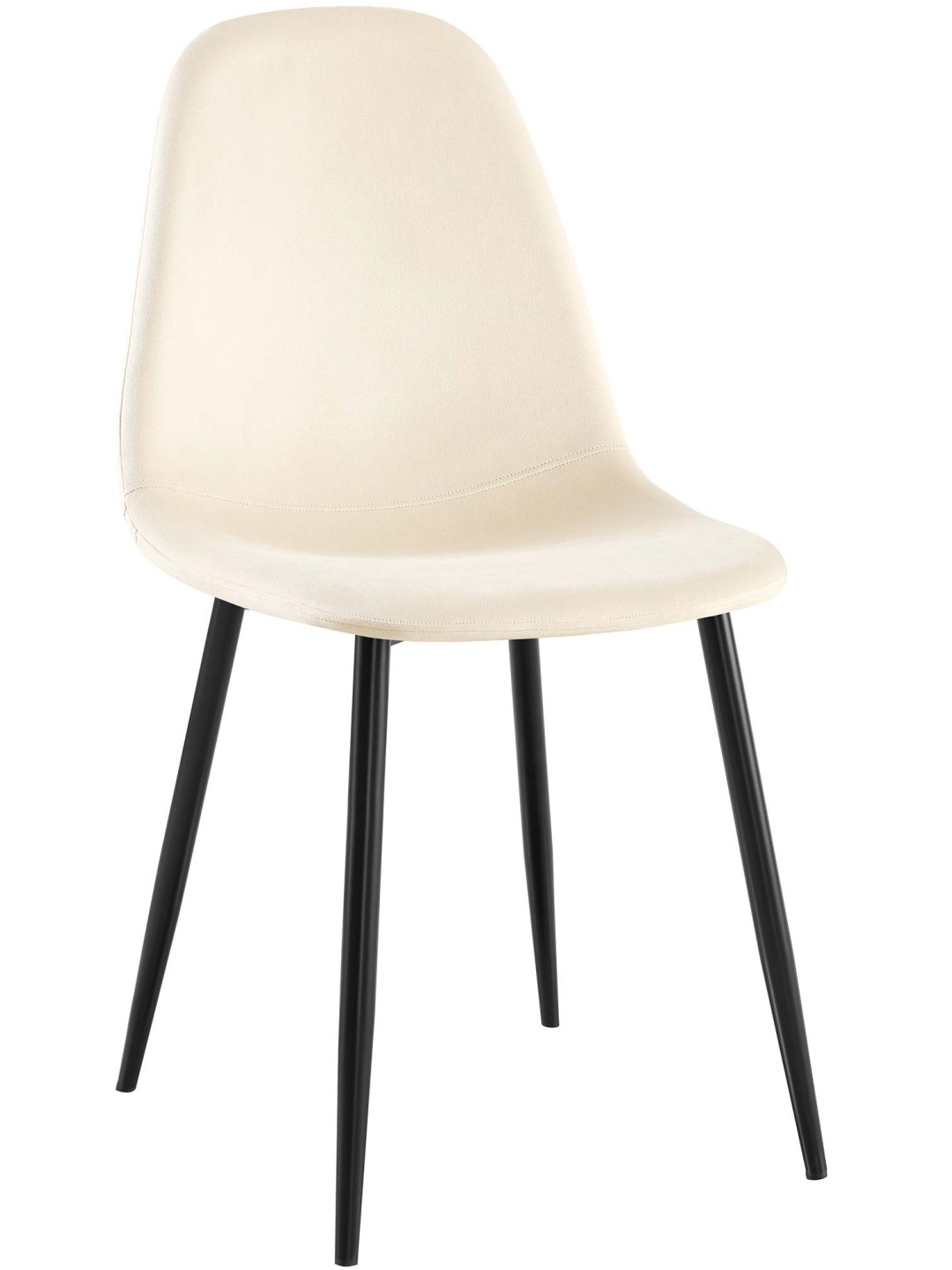 Chaise de salle à manger en velours Napier, crème