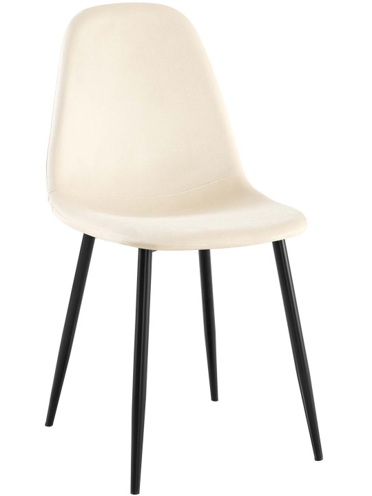 Chaise de salle à manger en velours Napier, crème Chaise de salle à manger en velours Napier, crème