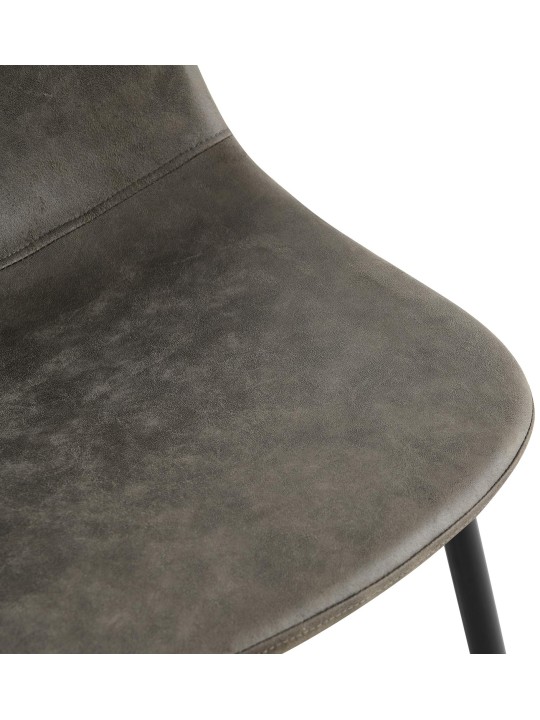 Chaise de salle à manger vintage en faux cuir Napier, gris foncé