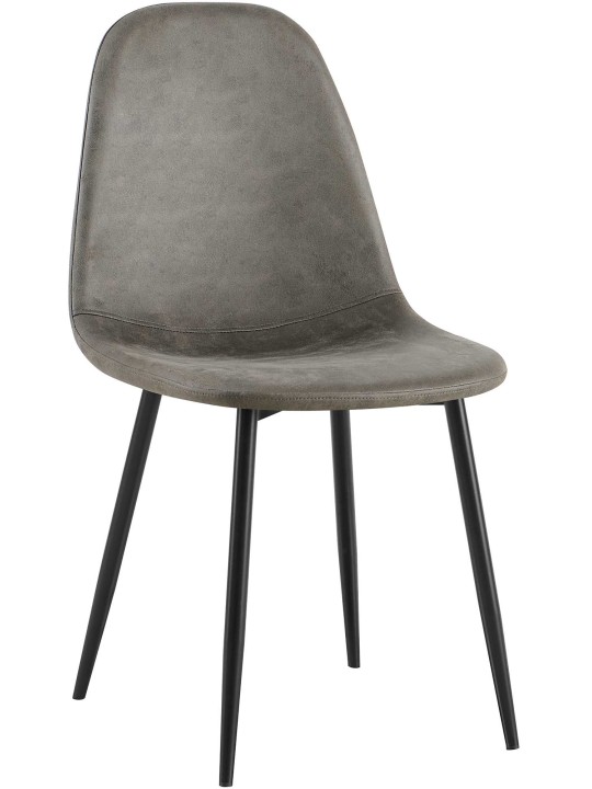 Chaise de salle à manger vintage en faux cuir Napier, gris foncé