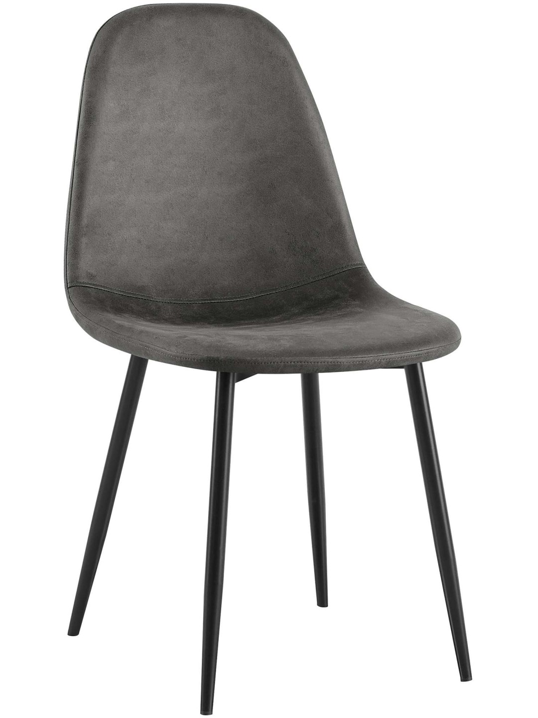 Chaise de salle à manger vintage en faux cuir Napier, noir