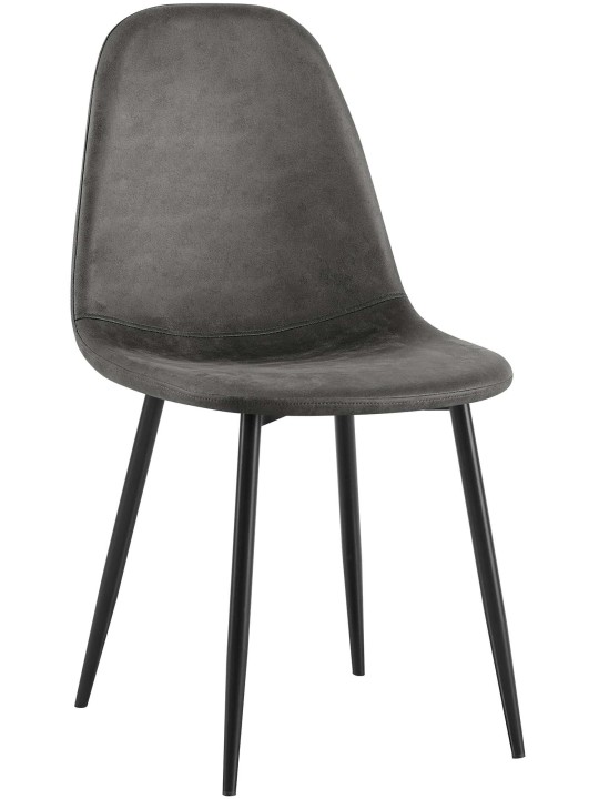 Chaise de salle à manger vintage en faux cuir Napier, noir