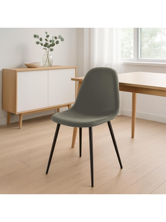 Chaise de salle à manger en velours Napier, anthracite Chaise de salle à manger en velours Napier, anthracite