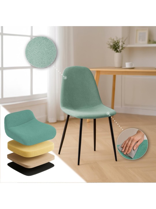 Chaise de salle à manger tissu Napier, vert clair Chaise de salle à manger tissu Napier, vert clair