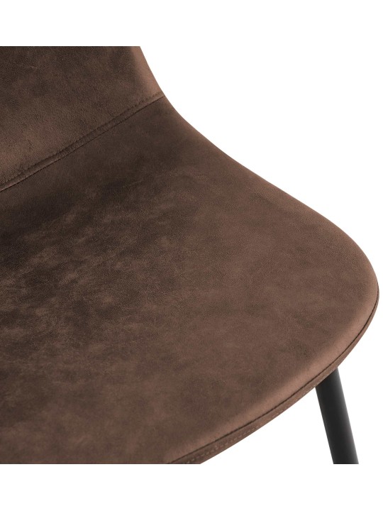 Lot de 4 chaises de salle à manger Napier simili cuir, brun