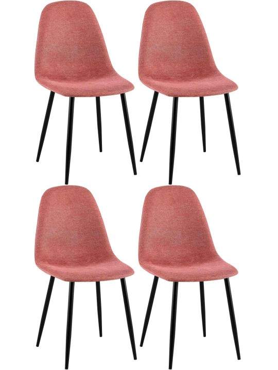 Lot de 4 chaises de salle à manger tissu Napier, orange Lot de 4 chaises de salle à manger tissu Napier, orange