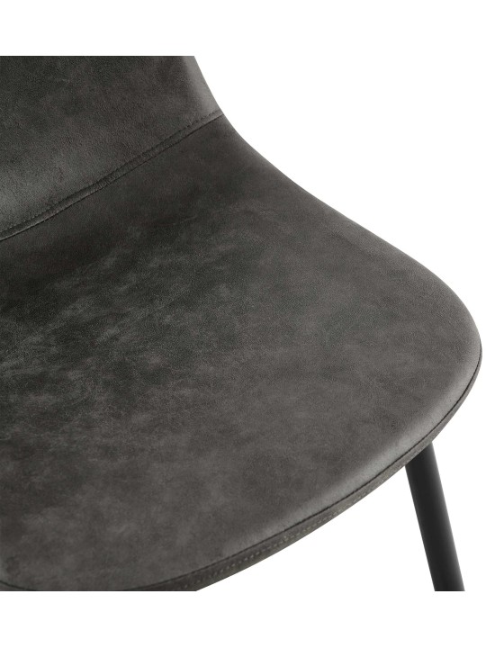 Lot de 4 chaises de salle à manger Napier simili cuir, noir