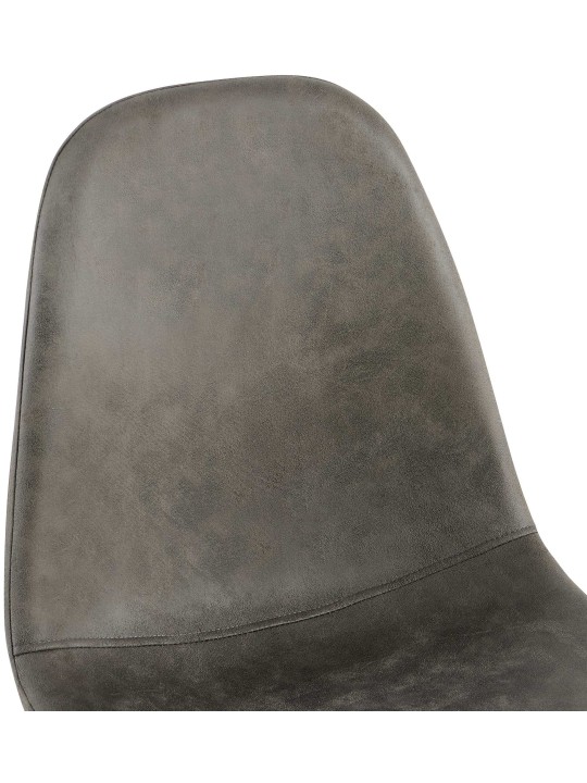 Lot de 4 chaises de salle à manger Napier simili cuir, gris foncé