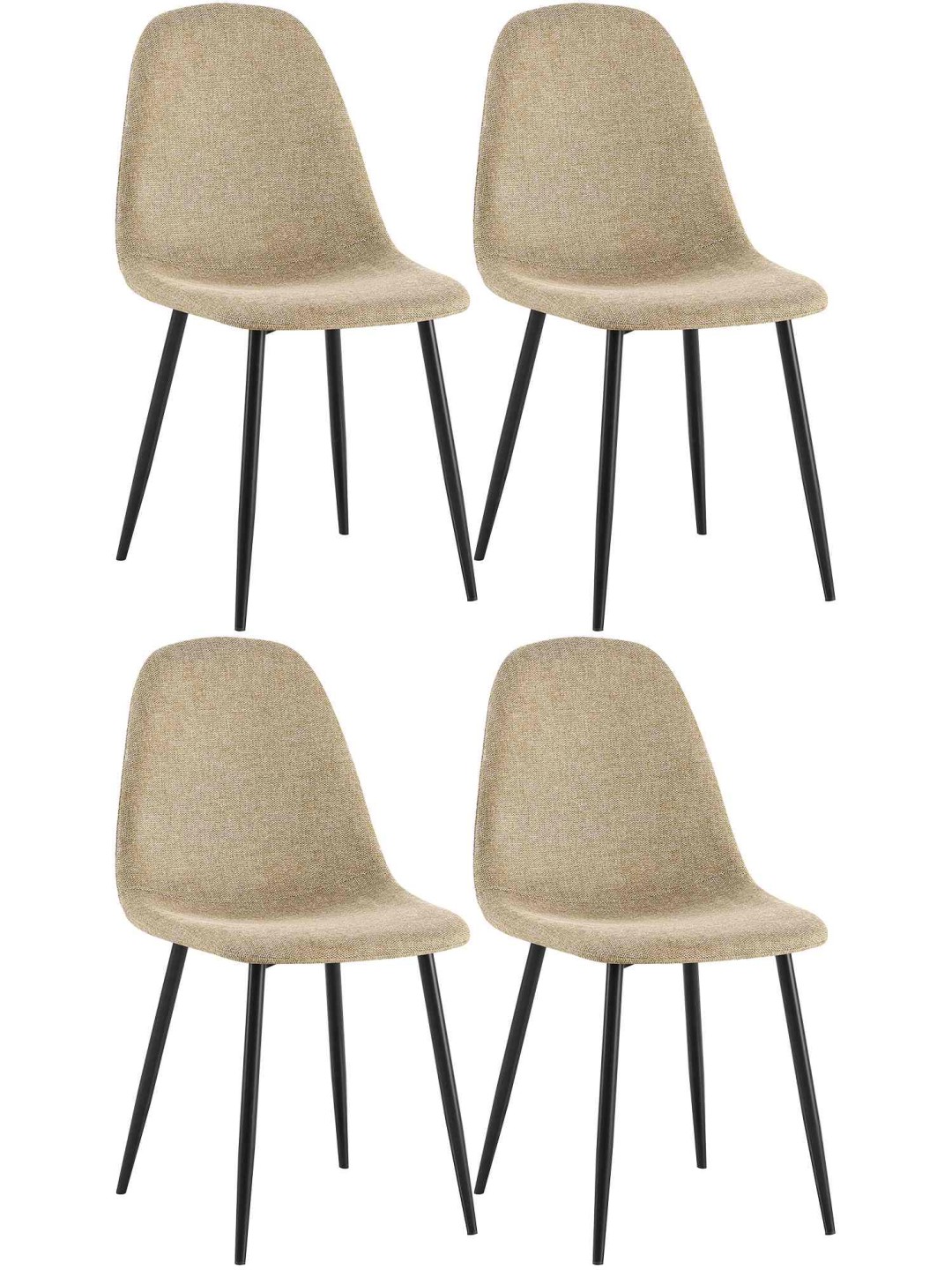 Lot de 4 chaises de salle à manger tissu Napier, taupe