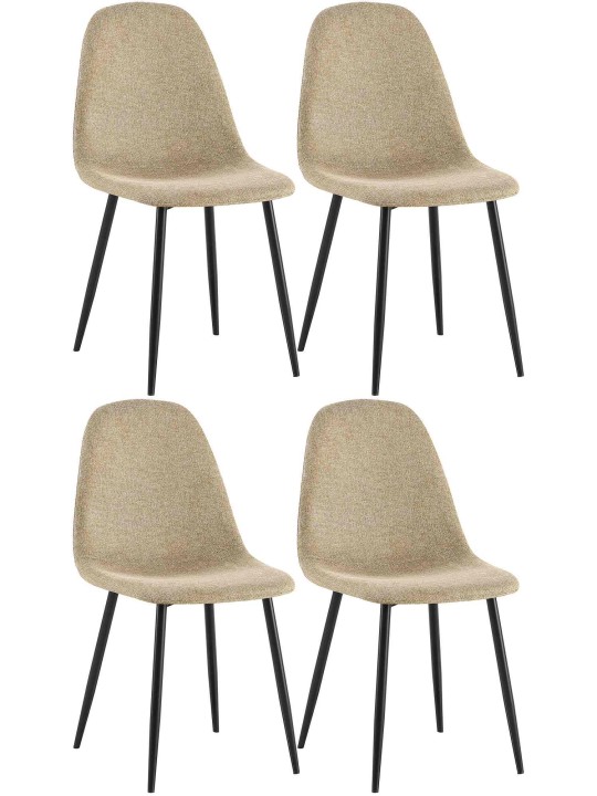 Lot de 4 chaises de salle à manger tissu Napier, taupe Lot de 4 chaises de salle à manger tissu Napier, taupe