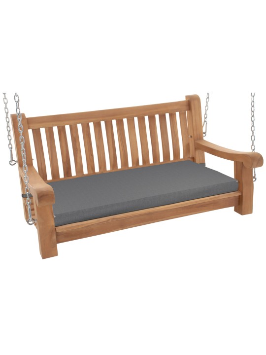 Banc à bascule Joyce avec coussin d'assise 120 cm + teck, gris foncé