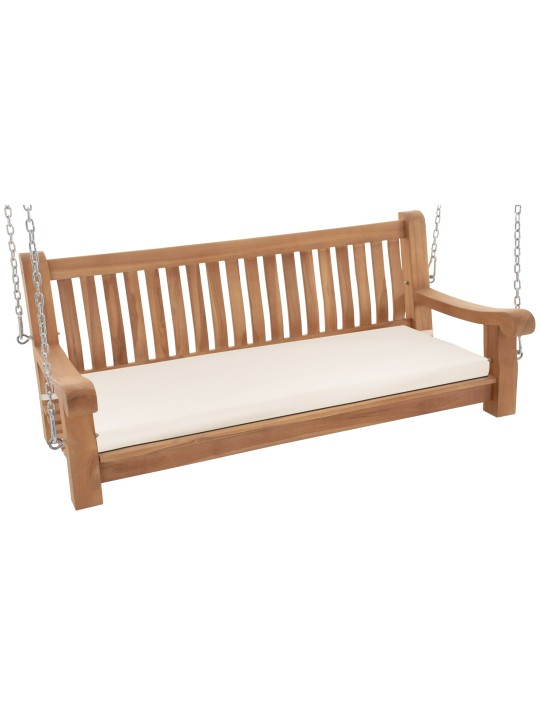 Banc à bascule Joyce avec coussin d'assise 150 cm + teck, crème