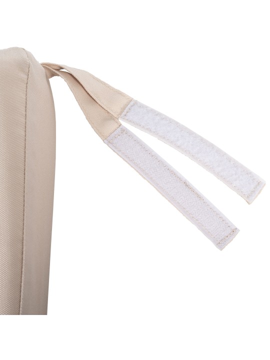 Banc à bascule Joyce avec coussin d'assise 220 cm + teck, crème