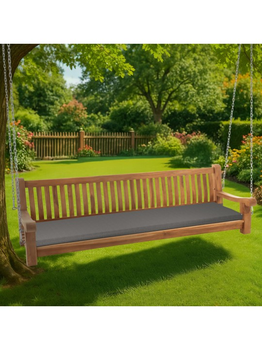 Banc à bascule Joyce avec coussin d'assise 220 cm + teck, gris foncé