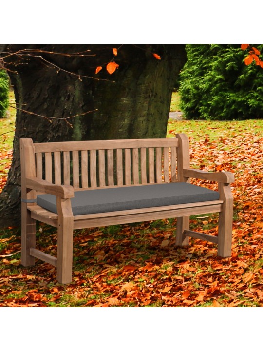Banc en teck Jackson avec coussin d'assise 150 cm + teck, gris foncé Banc en teck Jackson avec coussin d'assise 150 cm + teck, gris foncé