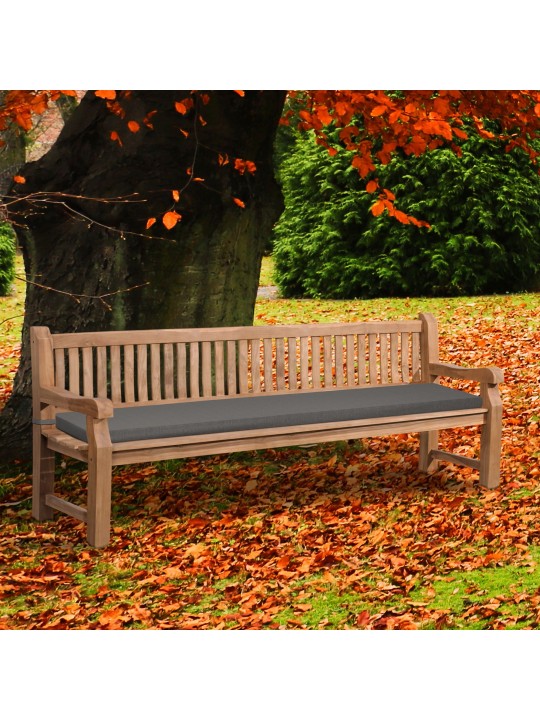 Banc en teck Jackson avec coussin d'assise 240 cm + teck, gris foncé Banc en teck Jackson avec coussin d'assise 240 cm + teck, gris foncé