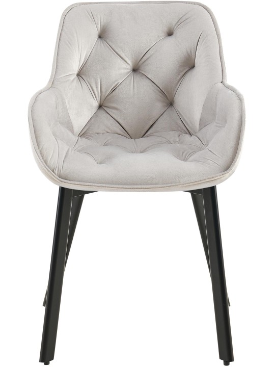 Lot de 2 chaises de salle à manger Antigo velours, gris