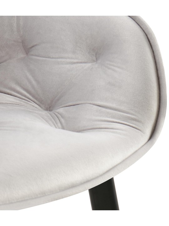 Lot de 2 chaises de salle à manger Antigo velours, gris