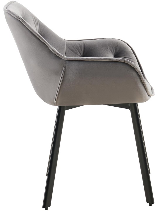 Lot de 2 chaises de salle à manger Antigo velours, gris foncé Lot de 2 chaises de salle à manger Antigo velours, gris foncé