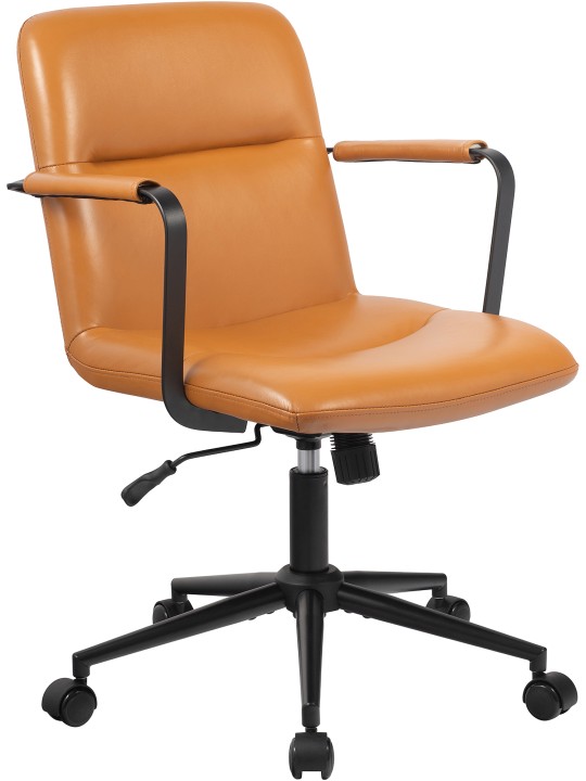 Chaise de bureau Hilda en cuir véritable, brun Chaise de bureau Hilda en cuir véritable, brun