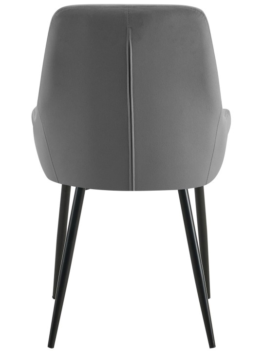 Lot de 2 chaises de salle à manger Elmira velours, gris foncé