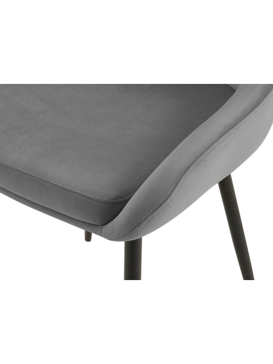 Lot de 2 chaises de salle à manger Elmira velours, gris foncé