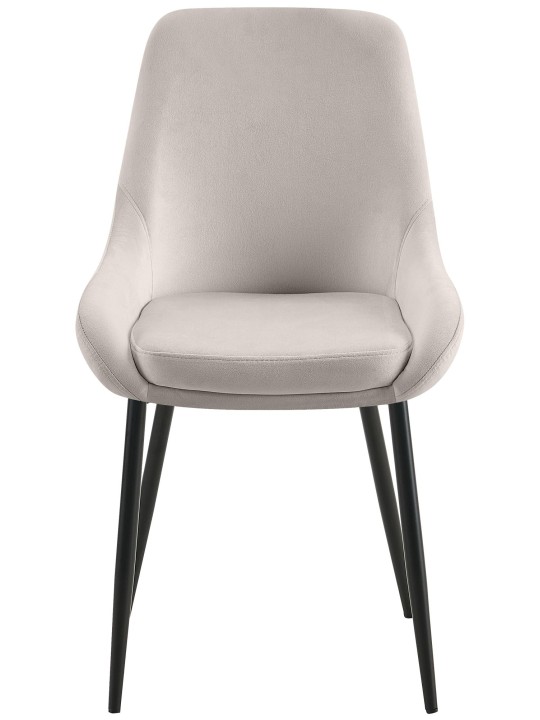 Lot de 2 chaises de salle à manger Elmira velours, gris