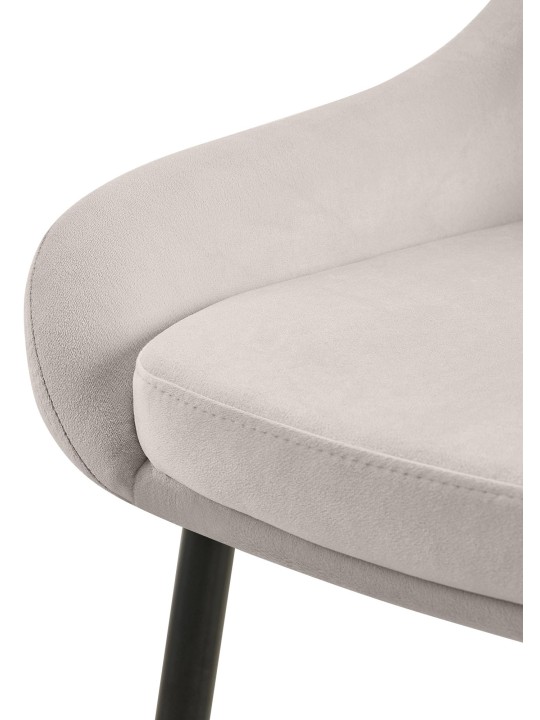 Lot de 2 chaises de salle à manger Elmira velours, gris