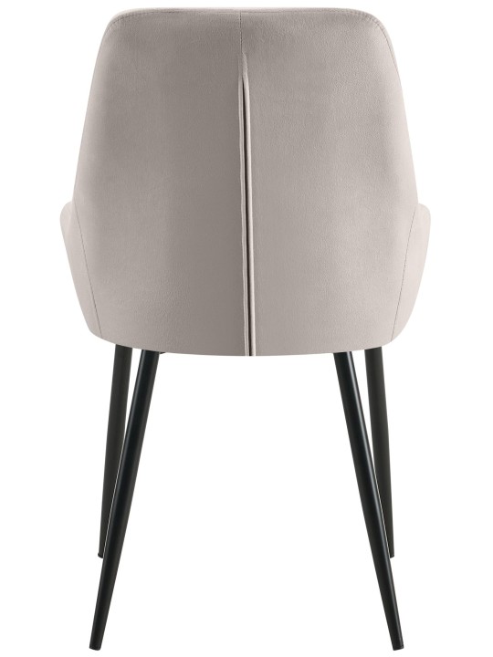 Lot de 2 chaises de salle à manger Elmira velours, gris