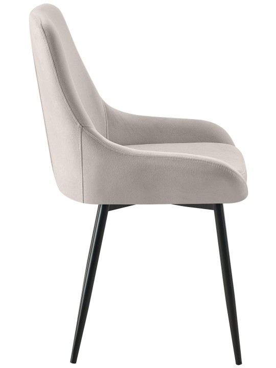 Lot de 2 chaises de salle à manger Elmira velours, gris