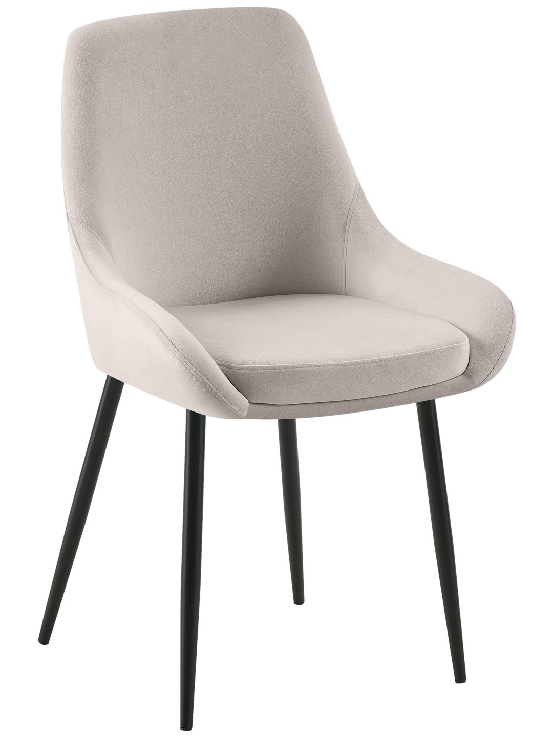 Lot de 2 chaises de salle à manger Elmira velours, gris