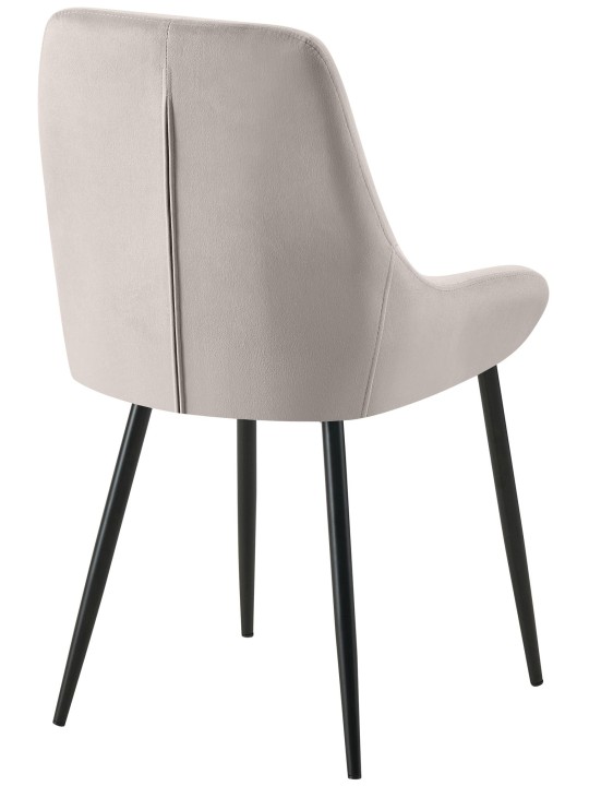 Lot de 2 chaises de salle à manger Elmira velours, gris