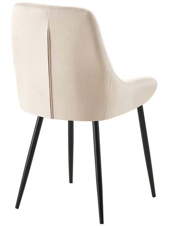 Lot de 2 chaises de salle à manger Elmira velours, crème