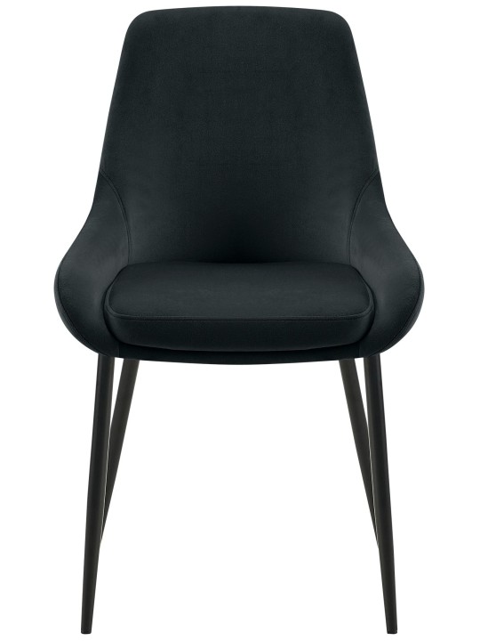 Lot de 2 chaises de salle à manger Elmira velours, noir
