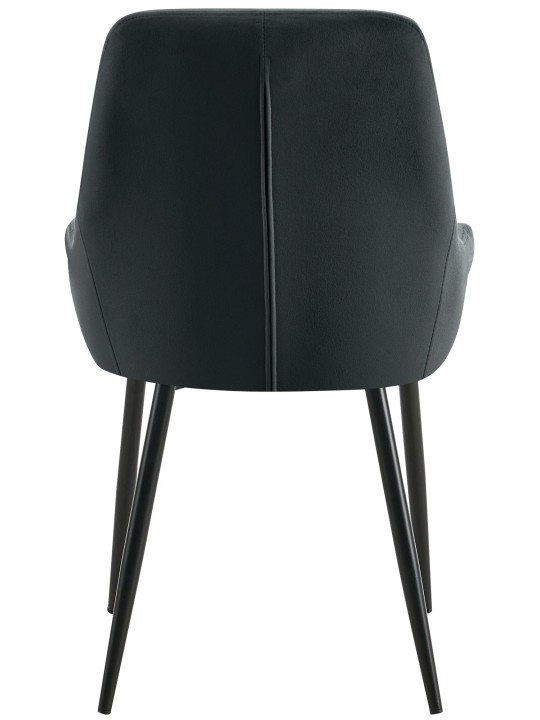 Lot de 2 chaises de salle à manger Elmira velours, noir