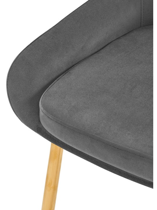 Lot de 2 chaises de salle à manger Elmira velours doré, gris foncé