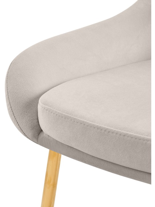 Lot de 2 chaises de salle à manger Elmira velours doré, gris