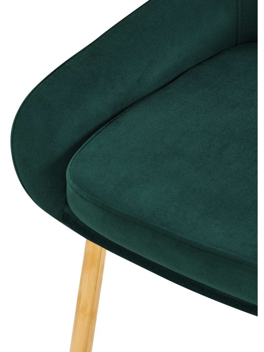 Lot de 2 chaises de salle à manger Elmira velours doré, vert