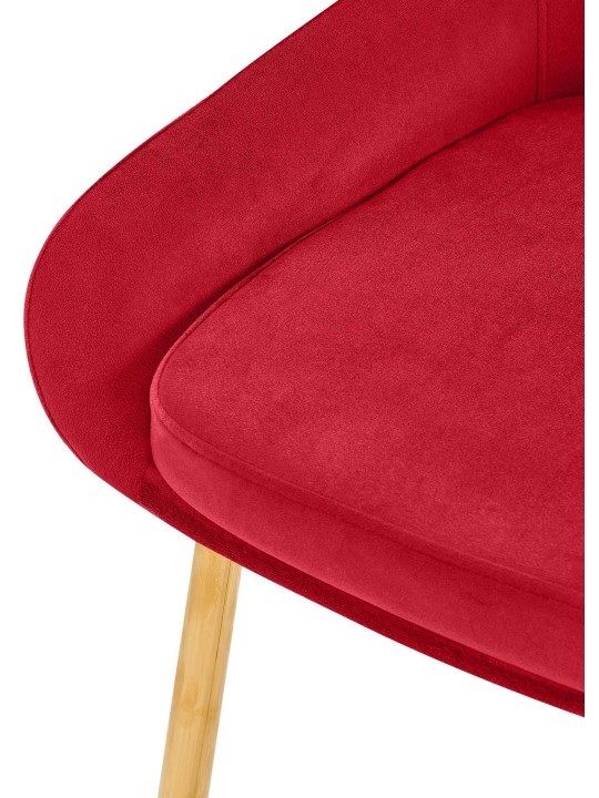 Lot de 2 chaises de salle à manger Elmira velours doré, rouge