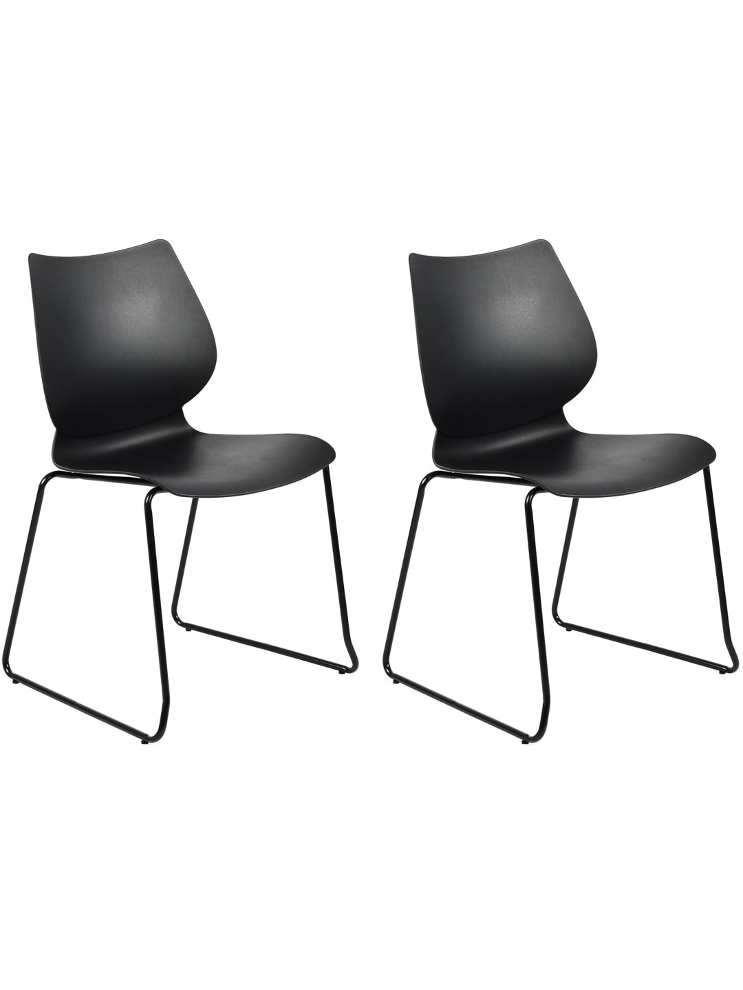 Lot de 2 chaises Houma, noir