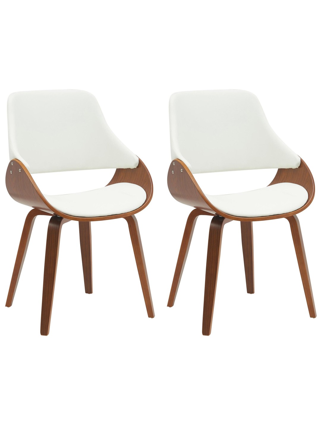 Lot de 2 chaises de salle à manger Vangale, noyer/blanc