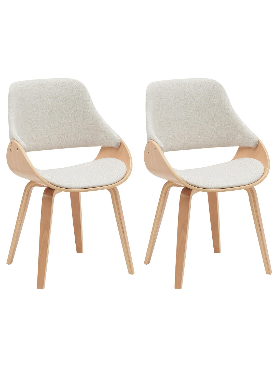 Lot de 2 chaises de salle à manger Vangale, naturel/crème