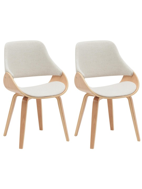 Lot de 2 chaises de salle à manger Vangale, naturel/crème