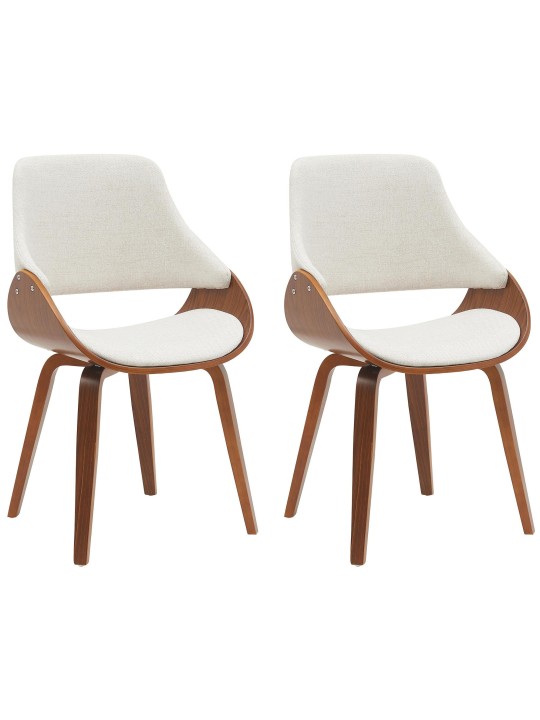 Lot de 2 chaises de salle à manger Vangale, noyer/crème
